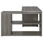 YVETTE 60-INCH 3-DRAWER L-SHAPE COMPUTER DESK WEATHERED GREY - Image 6