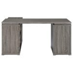 YVETTE 60-INCH 3-DRAWER L-SHAPE COMPUTER DESK WEATHERED GREY - Image 8