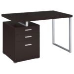 BRENNAN 47-INCH 3-DRAWER OFFICE COMPUTER DESK CAPPUCCINO