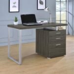 BRENNAN 47-INCH 3-DRAWER OFFICE COMPUTER DESK WEATHERED GREY - Image 2