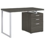 BRENNAN 47-INCH 3-DRAWER OFFICE COMPUTER DESK WEATHERED GREY