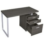 BRENNAN 47-INCH 3-DRAWER OFFICE COMPUTER DESK WEATHERED GREY - Image 3