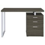 BRENNAN 47-INCH 3-DRAWER OFFICE COMPUTER DESK WEATHERED GREY - Image 5