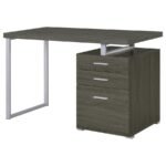 BRENNAN 47-INCH 3-DRAWER OFFICE COMPUTER DESK WEATHERED GREY - Image 6