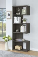 JOEY 71-INCH 5-SHELF BOOKSHELF WEATHERED GREY - Image 2