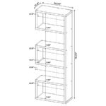JOEY 71-INCH 5-SHELF BOOKSHELF WEATHERED GREY - Image 9