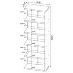 HARRISON 71-INCH 5-SHELF BOOKSHELF WEATHERED GREY - Image 7