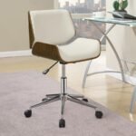 ADDINGTON UPHOLSTERED ADJUSTABLE OFFICE DESK CHAIR ECRU - Image 2
