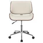 ADDINGTON UPHOLSTERED ADJUSTABLE OFFICE DESK CHAIR ECRU - Image 3