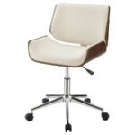 ADDINGTON UPHOLSTERED ADJUSTABLE OFFICE DESK CHAIR ECRU - Image 4