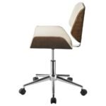 ADDINGTON UPHOLSTERED ADJUSTABLE OFFICE DESK CHAIR ECRU - Image 5