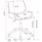 ADDINGTON UPHOLSTERED ADJUSTABLE OFFICE DESK CHAIR ECRU - Image 13