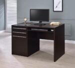 HALSTON 47-INCH 2-DRAWER OFFICE DESK WITH CABINET CAPPUCCINO - Image 2
