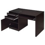 HALSTON 47-INCH 2-DRAWER OFFICE DESK WITH CABINET CAPPUCCINO - Image 3