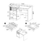 HALSTON 47-INCH 2-DRAWER OFFICE DESK WITH CABINET CAPPUCCINO - Image 13