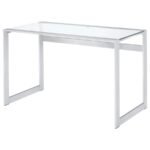 HARTFORD 47-INCH GLASS TOP WRITING DESK CHROME - Image 4