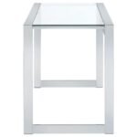 HARTFORD 47-INCH GLASS TOP WRITING DESK CHROME - Image 5