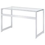 HARTFORD 47-INCH GLASS TOP WRITING DESK CHROME - Image 8