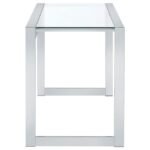HARTFORD 47-INCH GLASS TOP WRITING DESK CHROME - Image 9