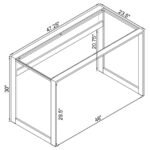 HARTFORD 47-INCH GLASS TOP WRITING DESK CHROME - Image 10