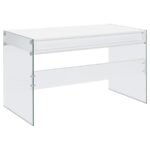 DOBREV 48-INCH 2-DRAWER WRITING DESK WHITE HIGH GLOSS - Image 7
