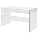 DOBREV 48-INCH 2-DRAWER WRITING DESK WHITE HIGH GLOSS - Image 8