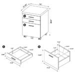 SKYLAR L-SHAPE DESK WITH MOBILE FILE CABINET CAPPUCCINO - Image 14