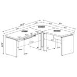 SKYLAR 83-INCH L-SHAPED OFFICE COMPUTER DESK CAPPUCCINO - Image 13