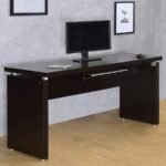 SKYLAR 55-INCH COMPUTER DESK WITH KEYBOARD DRAWER CAPPUCCINO - Image 2