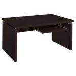 SKYLAR 55-INCH COMPUTER DESK WITH KEYBOARD DRAWER CAPPUCCINO - Image 3