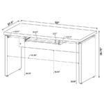 SKYLAR 55-INCH COMPUTER DESK WITH KEYBOARD DRAWER CAPPUCCINO - Image 12