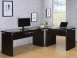 SKYLAR 55-INCH COMPUTER DESK WITH KEYBOARD DRAWER CAPPUCCINO - Image 14