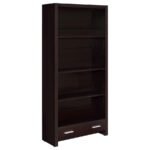 SKYLAR 71-INCH 5-SHELF BOOKCASE WITH DRAWER CAPPUCCINO