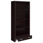 SKYLAR 71-INCH 5-SHELF BOOKCASE WITH DRAWER CAPPUCCINO - Image 3