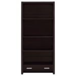 SKYLAR 71-INCH 5-SHELF BOOKCASE WITH DRAWER CAPPUCCINO - Image 4