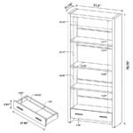 SKYLAR 71-INCH 5-SHELF BOOKCASE WITH DRAWER CAPPUCCINO - Image 10