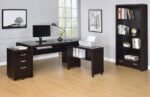 SKYLAR 71-INCH 5-SHELF BOOKCASE WITH DRAWER CAPPUCCINO - Image 11