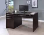 HALSTON 60-INCH 3-DRAWER OFFICE COMPUTER DESK CAPPUCCINO - Image 2