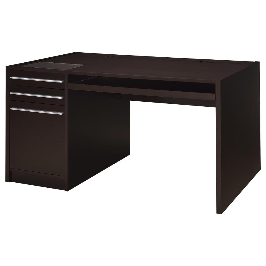 800982_02x900.jpg HALSTON 60-INCH 3-DRAWER OFFICE COMPUTER DESK CAPPUCCINO - Image 1