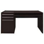HALSTON 60-INCH 3-DRAWER OFFICE COMPUTER DESK CAPPUCCINO - Image 4