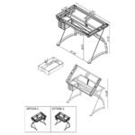 MELO 41-INCH GLASS TOP DRAFTING TABLE WITH STORAGE SILVER - Image 12