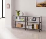 KATE 55-INCH 4-SHELF CONSOLE BOOKCASES BLACK NICKEL - Image 2