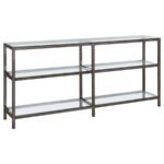 KATE 55-INCH 4-SHELF CONSOLE BOOKCASES BLACK NICKEL