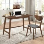 KARRI 2-PIECE HOME OFFICE COMPUTER DESK AND CHAIR SET WALNUT - Image 2
