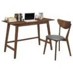 KARRI 2-PIECE HOME OFFICE COMPUTER DESK AND CHAIR SET WALNUT