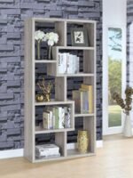 THEO 71-INCH 6-SHELF BOOKSHELF GREY DRIFTWOOD - Image 2