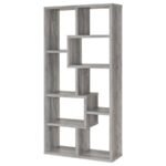 THEO 71-INCH 6-SHELF BOOKSHELF GREY DRIFTWOOD - Image 8