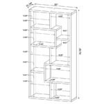 THEO 71-INCH 6-SHELF BOOKSHELF GREY DRIFTWOOD - Image 10