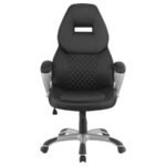 BRUCE UPHOLSTERED ADJUSTABLE HOME OFFICE DESK CHAIR BLACK - Image 3