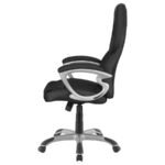 BRUCE UPHOLSTERED ADJUSTABLE HOME OFFICE DESK CHAIR BLACK - Image 5